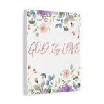 God Is Love Canvas – Inspirational Floral Wall Art Decor