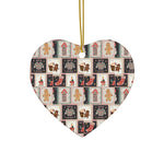 Star Ceramic Ornament — Gingerbread & Holiday Patchwork Design