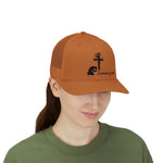 Faith-Inspired Snapback Trucker Cap with Cross Design, Adjustable Baseball Hat, Christian Gift, Outdoor Wear, Casual Style