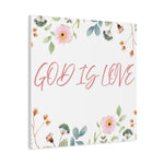 God Is Love Canvas – Inspirational Floral Wall Art Decor