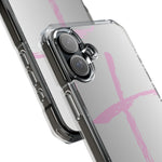 Stylish Magnetic Phone Case, Clear Impact Phone Cover, Pink Cross Design, Smartphone Accessory, Gift for Teens, Christian Phone Case