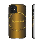 Gold Crown Phone Case - Inspirational Phone Cover, Tough Cases, Gifts for Christians, Spiritual Decor, Meaningful Accessories
