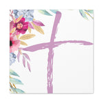 Floral Cross Wall Art – Christian Canvas, Religious Home and Church Decor