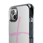 Stylish Magnetic Phone Case, Clear Impact Phone Cover, Pink Cross Design, Smartphone Accessory, Gift for Teens, Christian Phone Case