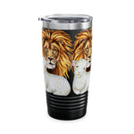 Majestic Lion and Lamb Tumbler, Eco-Friendly Travel Mug, Wilderness Lover Gift, Animal Lover's Cup, Personalized Beverage Holder