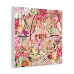 Floral Love Canvas Art, Wall Decor, Home Decoration, Gift for Her, Spring Decor, Wedding Gift