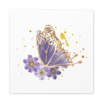 Butterfly Canvas Art Print, Floral Wall Decor, Nature Lover's Gift, Home Aesthetic, Spring Decor, Boho Interior Accent