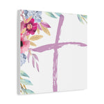 Floral Cross Wall Art – Christian Canvas, Religious Home and Church Decor