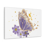 Butterfly Canvas Art Print, Floral Wall Decor, Nature Lover's Gift, Home Aesthetic, Spring Decor, Boho Interior Accent