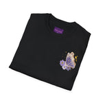 Butterfly Blossom Unisex T-Shirt, Floral Graphic Tee, Spring Apparel, Nature Lover Gift, Softstyle Shirt, Butterfly Design