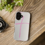 Pink Cross Impact-Resistant Phone Case | Durable Christian Phone Cover, Faith-Inspired Tech Gift, Stylish Protection, Spiritual Accessory