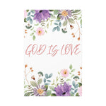 God Is Love Canvas – Inspirational Floral Wall Art Decor