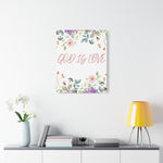 God Is Love Canvas – Inspirational Floral Wall Art Decor