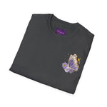 Butterfly Blossom Unisex T-Shirt, Floral Graphic Tee, Spring Apparel, Nature Lover Gift, Softstyle Shirt, Butterfly Design
