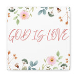 God Is Love Canvas – Inspirational Floral Wall Art Decor