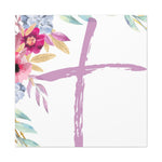 Floral Cross Wall Art – Christian Canvas, Religious Home and Church Decor
