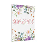 God Is Love Canvas – Inspirational Floral Wall Art Decor