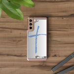 Cross Design Clear Phone Case, Minimalist Phone Cover, Transparent Case, Faith-Inspired Gift, Christian Cell Phone Protector