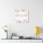 God Is Love Canvas – Inspirational Floral Wall Art Decor