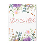 God Is Love Canvas – Inspirational Floral Wall Art Decor