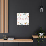 God Is Love Canvas – Inspirational Floral Wall Art Decor