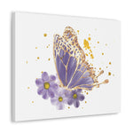 Butterfly Canvas Art Print, Floral Wall Decor, Nature Lover's Gift, Home Aesthetic, Spring Decor, Boho Interior Accent