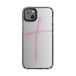 Stylish Magnetic Phone Case, Clear Impact Phone Cover, Pink Cross Design, Smartphone Accessory, Gift for Teens, Christian Phone Case