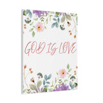 God Is Love Canvas – Inspirational Floral Wall Art Decor
