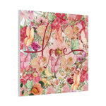 Floral Love Canvas Art, Wall Decor, Home Decoration, Gift for Her, Spring Decor, Wedding Gift