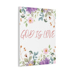 God Is Love Canvas – Inspirational Floral Wall Art Decor