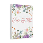 God Is Love Canvas – Inspirational Floral Wall Art Decor