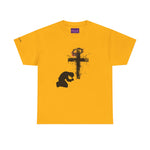 Praying Figure Unisex Heavy Cotton Tee - Faith-Based Shirt, Christian Apparel, Inspirational Gift, Spiritual Clothing, Casual Wear