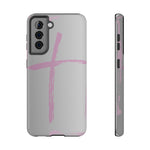 Pink Cross Impact-Resistant Phone Case | Durable Christian Phone Cover, Faith-Inspired Tech Gift, Stylish Protection, Spiritual Accessory