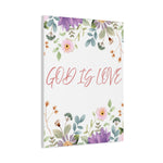 God Is Love Canvas – Inspirational Floral Wall Art Decor