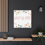 God Is Love Canvas – Inspirational Floral Wall Art Decor