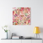 Floral Love Canvas Art, Wall Decor, Home Decoration, Gift for Her, Spring Decor, Wedding Gift