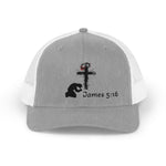 Faith-Inspired Snapback Trucker Cap with Cross Design, Adjustable Baseball Hat, Christian Gift, Outdoor Wear, Casual Style