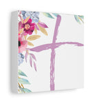 Floral Cross Wall Art – Christian Canvas, Religious Home and Church Decor