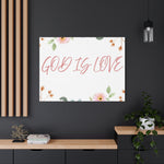 God Is Love Canvas – Inspirational Floral Wall Art Decor