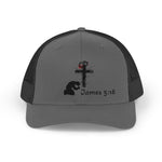 Faith-Inspired Snapback Trucker Cap with Cross Design, Adjustable Baseball Hat, Christian Gift, Outdoor Wear, Casual Style