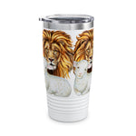 Majestic Lion and Lamb Tumbler, Eco-Friendly Travel Mug, Wilderness Lover Gift, Animal Lover's Cup, Personalized Beverage Holder
