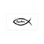 Freedom Ichthys Bumper Sticker — Christian Fish Symbol Car Decal