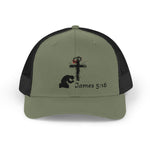 Faith-Inspired Snapback Trucker Cap with Cross Design, Adjustable Baseball Hat, Christian Gift, Outdoor Wear, Casual Style