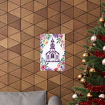 Floral Church Art Print – Inspirational Religious Wall Decor Poster