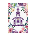Floral Church Art Print – Inspirational Religious Wall Decor Poster