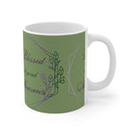 Blessed Beyond Measures Mug, Inspirational Coffee Cup, Gift for Spiritual Friends, Green Floral Design, Motivational Drinkware