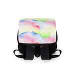 Vibrant Watercolor Unisex Casual Shoulder Backpack, Lightweight Daypack, Artsy College Bag, Colorful Travel Backpack, Fashionable Tote