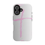 Pink Cross Impact-Resistant Phone Case | Durable Christian Phone Cover, Faith-Inspired Tech Gift, Stylish Protection, Spiritual Accessory