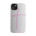 Pink Cross Impact-Resistant Phone Case | Durable Christian Phone Cover, Faith-Inspired Tech Gift, Stylish Protection, Spiritual Accessory