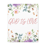 God Is Love Canvas – Inspirational Floral Wall Art Decor